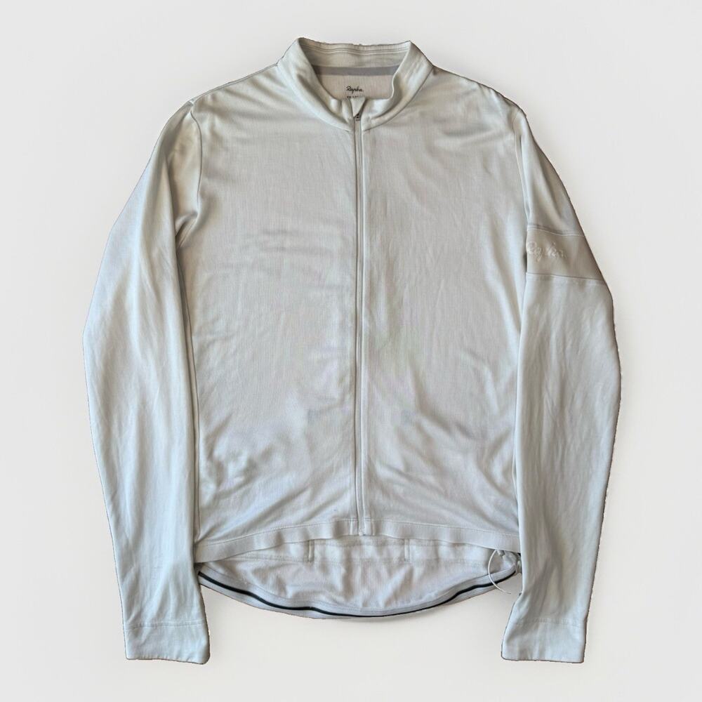 Rapha Classic Long Sleeve Jersey 2XL White Wool Blend Cycling Sportswear